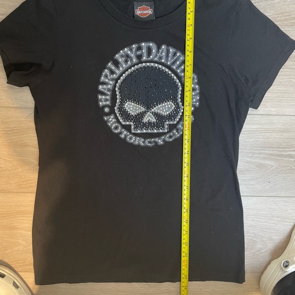 Harley-Davidson Willie G Skull Rhinestone Embellished Tee - Picture 3 of 9